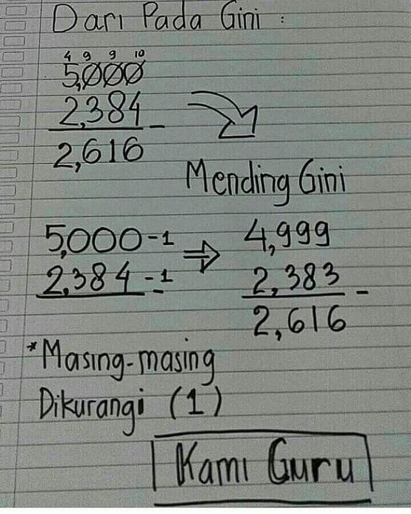 Cara kocak mengerjakan soal matematika ini bikin geleng-geleng kepala
